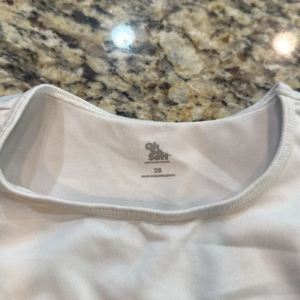 Justice White Tank Top sports bra with Logo Band size 28